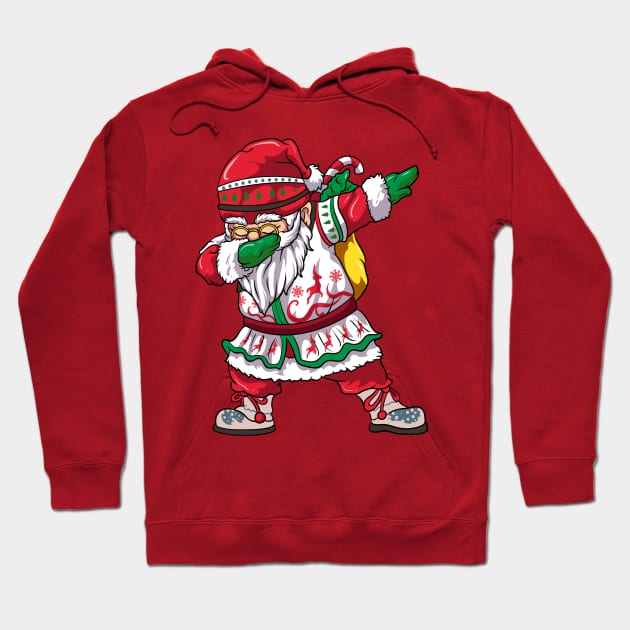 Retro Dabbing Santa Christmas Hoodie by E